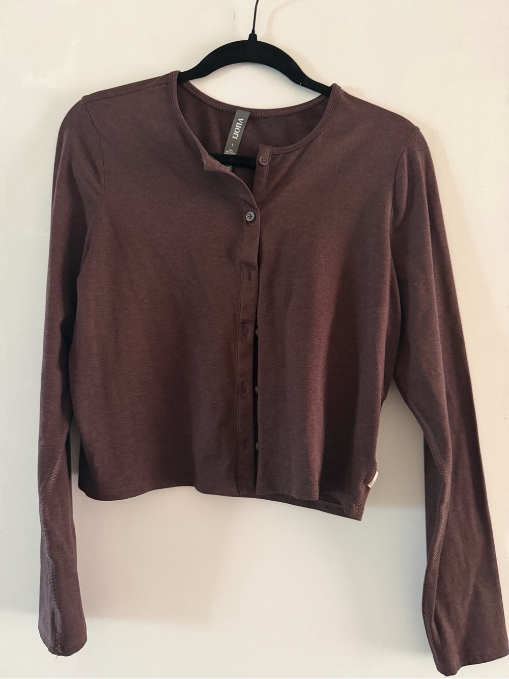 Vuori Brown Long-Sleeve Button Front Tee